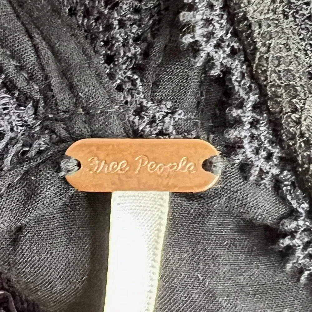 FREE‎ PEOPLE Don't You Dare Lace Black Dress M